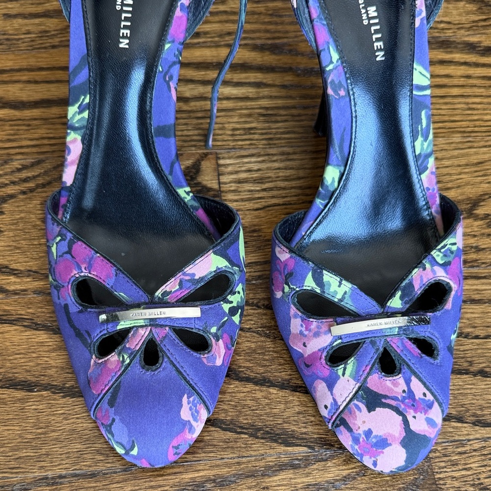 Karen Millen Purple Floral Heels